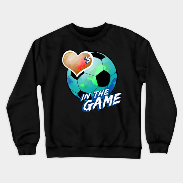 Soccer - Hearts In The Game - Multi Crewneck Sweatshirt by MakeNineDesigns